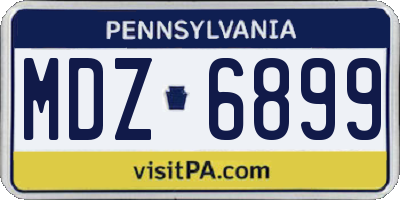 PA license plate MDZ6899