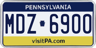 PA license plate MDZ6900