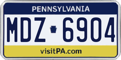 PA license plate MDZ6904