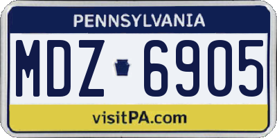 PA license plate MDZ6905