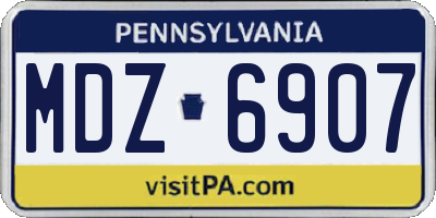 PA license plate MDZ6907