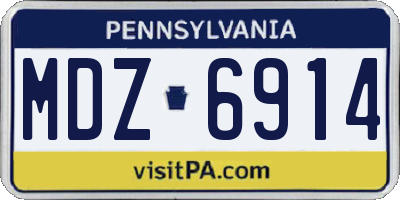 PA license plate MDZ6914