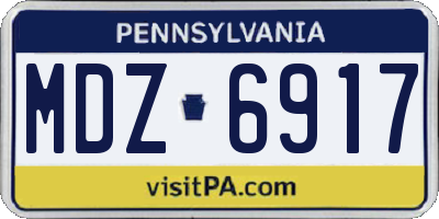 PA license plate MDZ6917