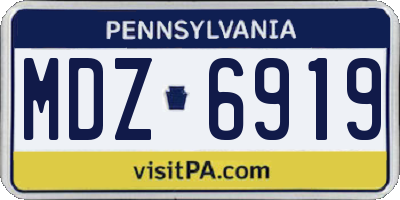 PA license plate MDZ6919