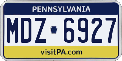 PA license plate MDZ6927