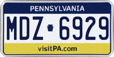 PA license plate MDZ6929