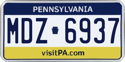 PA license plate MDZ6937