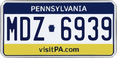PA license plate MDZ6939