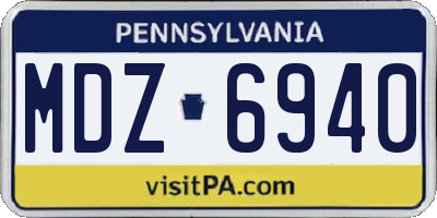PA license plate MDZ6940