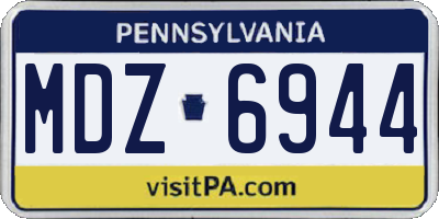 PA license plate MDZ6944