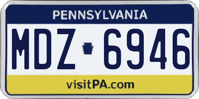 PA license plate MDZ6946