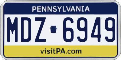 PA license plate MDZ6949