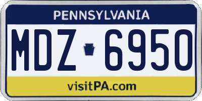 PA license plate MDZ6950