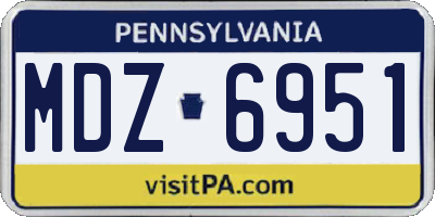 PA license plate MDZ6951
