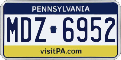 PA license plate MDZ6952