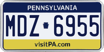PA license plate MDZ6955