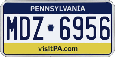 PA license plate MDZ6956
