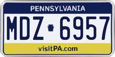 PA license plate MDZ6957