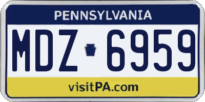PA license plate MDZ6959