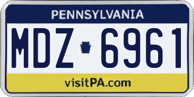 PA license plate MDZ6961