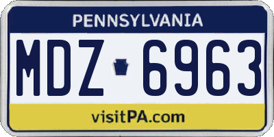 PA license plate MDZ6963