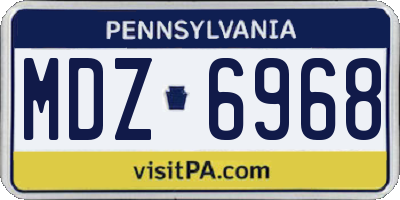 PA license plate MDZ6968