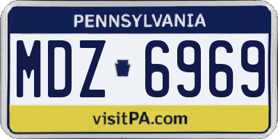 PA license plate MDZ6969