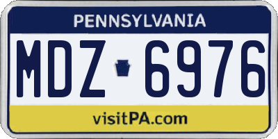 PA license plate MDZ6976