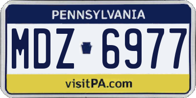PA license plate MDZ6977