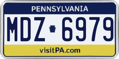 PA license plate MDZ6979