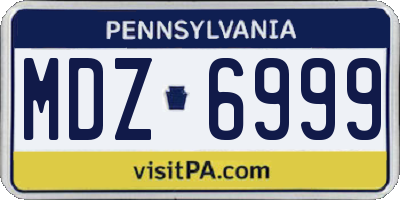 PA license plate MDZ6999