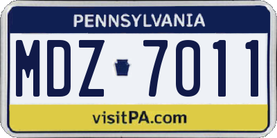 PA license plate MDZ7011