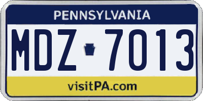PA license plate MDZ7013