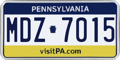 PA license plate MDZ7015
