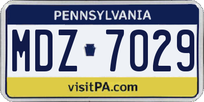 PA license plate MDZ7029