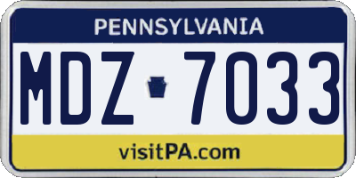 PA license plate MDZ7033