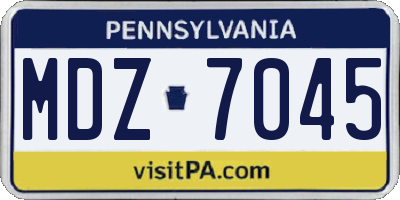 PA license plate MDZ7045