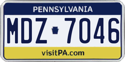 PA license plate MDZ7046