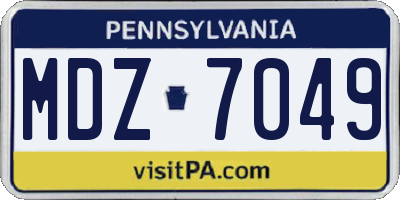 PA license plate MDZ7049