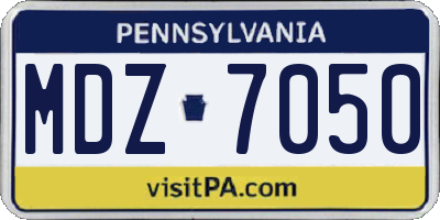 PA license plate MDZ7050