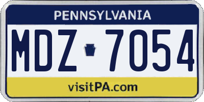 PA license plate MDZ7054