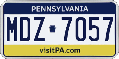 PA license plate MDZ7057