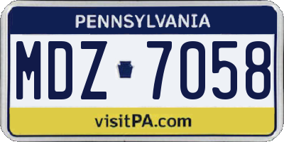 PA license plate MDZ7058