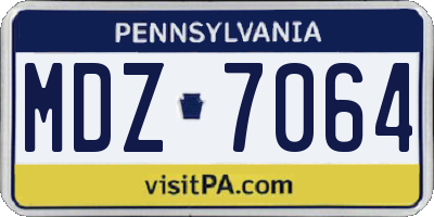 PA license plate MDZ7064