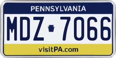 PA license plate MDZ7066