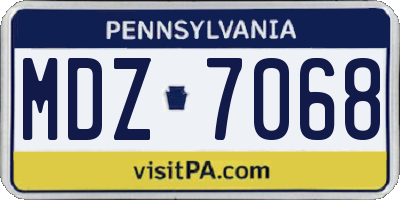 PA license plate MDZ7068