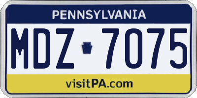 PA license plate MDZ7075