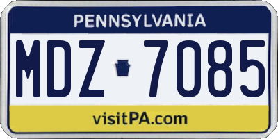 PA license plate MDZ7085