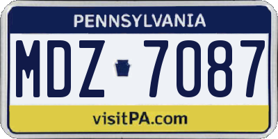 PA license plate MDZ7087