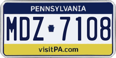 PA license plate MDZ7108